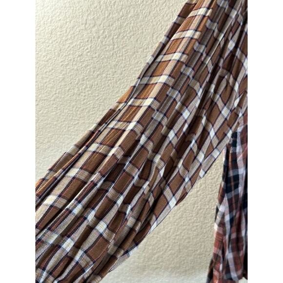 Free People Copper Plaid Snow Top Mountain Top Shirt Button down Medium M NEW - Picture 9 of 16